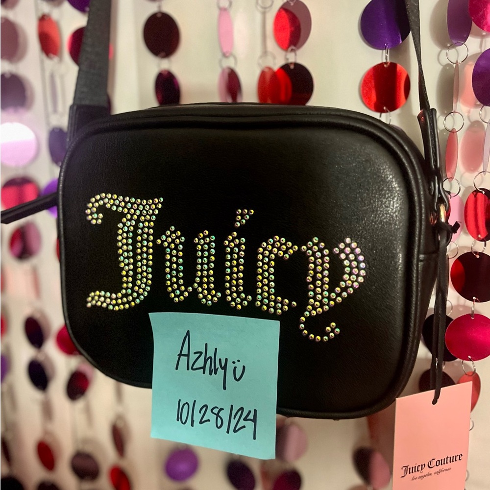 Juicy Couture Black Rhinestone Crossbody Bag